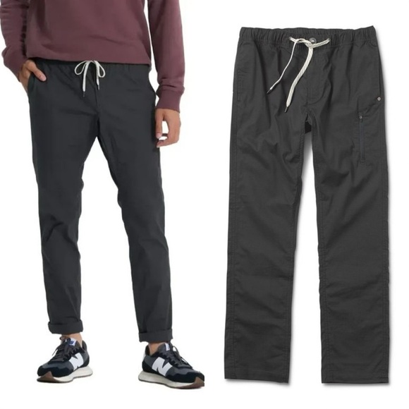 Vuori Men’s Ripstop Climber Pants Slim Fit Organic Cotton Outdoor in Gray Size L
